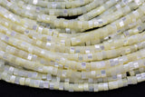 Pale Yellow Mother of Pearl 4mm Heishi Beads 15.5" Strand Shell Beads