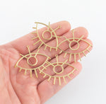 Eye Pendant Solid BRASS- Connector- 42x39mm- 4 pcs per Order