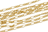 Figaro 1.5mm Sterling Silver or Gold Filled Figaro Chain 3 + 1 - Classic Chain - Wholesale Chain for Permanent Jewelry Supply - USA made