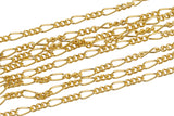 Figaro 1.5mm Sterling Silver or Gold Filled Figaro Chain 3 + 1 - Classic Chain - Wholesale Chain for Permanent Jewelry Supply - USA made