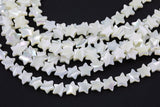 Iridescent White Mother of Pearl MOP Shell Star Beads 6mm to 12mm 15.5'' Strand