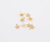 Earring findings stud earring finding star 12mm gold plated