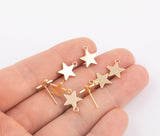 Earring findings stud earring finding star 12mm gold plated