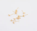 Earring findings ball stud earring finding 4mm ball earring hook gold plated