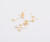 Earring findings ball stud earring finding 4mm ball earring hook gold plated