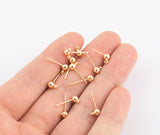 Earring findings ball stud earring finding 4mm ball earring hook gold plated