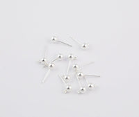 Silver Plated Earring Post 5mm Earring findings ball 5mm silver plated stud earring finding 5mm ball earring hook