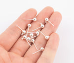 Silver Plated Earring Post 5mm Earring findings ball 5mm silver plated stud earring finding 5mm ball earring hook