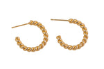 1 pair 18kt Gold Hoop Stud Earring, Earring 20mm and 25mm