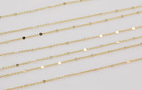 14k Gold Plated Satellite Coin Chain Chains 1.5mm 2mm - Tarnish Resistant - Sold by the yard