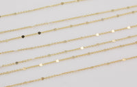 14k Gold Plated Satellite Coin Chain Chains 1.5mm 2mm - Tarnish Resistant - Sold by the yard