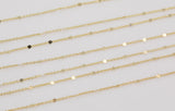 14k Gold Plated Satellite Coin Chain Chains 1.5mm 2mm - Tarnish Resistant - Sold by the yard