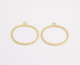 Brass earrings-Earring copper accessories-Earring pendant-Brass earring charms-Earring connector-Brass jewelry-Oval - 35x38mm