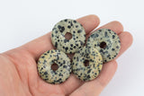 Dalmatian Jasper Donut Circle Pi Stone Pendant