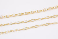 14k Gold Plated Oval Paperclip Chains - Tarnish Resistant Popular Paperclip sizes and figaro chain - Sold by the yard