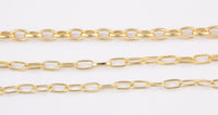 14k Gold Plated Oval Paperclip Chains - Tarnish Resistant Popular Paperclip sizes and figaro chain - Sold by the yard