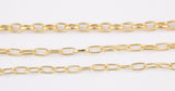 14k Gold Plated Oval Paperclip Chains - Tarnish Resistant Popular Paperclip sizes and figaro chain - Sold by the yard