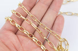 14k Gold Plated Oval Paperclip Chains - Tarnish Resistant Popular Paperclip sizes and figaro chain - Sold by the yard