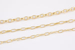 14k Gold Plated Oval Paperclip Chains - Tarnish Resistant Popular Paperclip sizes and figaro chain - Sold by the yard