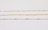 14k Gold Plated Satellite Chains - Tarnish Resistant Satellite Chain - Bar Satellite Barrel Sold by the yard