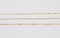 14k Gold Plated Satellite Chains - Tarnish Resistant Satellite Chain - Sold by the yard