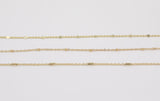 14k Gold Plated Satellite Chains - Tarnish Resistant Satellite Chain - Sold by the yard