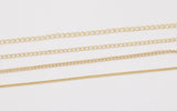 14k Gold Plated Soldered Curb Chain Selection 1.5mm 2mm 2.5mm 3mm Soldered - Tarnish Resistant - Sold by the yard