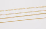 14k Gold Plated Soldered Curb Chain Selection 1.5mm 2mm 2.5mm 3mm Soldered - Tarnish Resistant - Sold by the yard