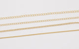 14k Gold Plated Soldered Curb Chain Selection 1.5mm 2mm 2.5mm 3mm Soldered - Tarnish Resistant - Sold by the yard