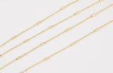14k Gold Plated Bar Satellite Chains - Tarnish Resistant Satellite Chain - Sold by the yard