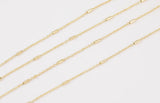 14k Gold Plated Bar Satellite Chains - Tarnish Resistant Satellite Chain - Sold by the yard