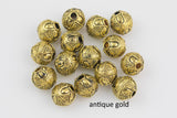 HEAVY SOLID Bali Style Metal Spacer Beads Balls 8mm 10mm 11mm Gold Brass Silver - Great spacers for bracelets!