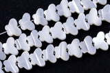 Iridescent White Mother of Pearl MOP Shell Butterfly Beads 6mm to 12mm 15.5'' Strand Shell Beads