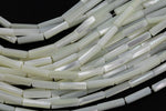 Natural White Mother of Pearl Shell Beads Tube Beads 15.5" Strand Shell Beads