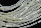 Natural White Mother of Pearl Shell Beads Tube Beads 15.5" Strand Shell Beads