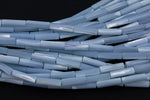 Pale Blue Mother of Pearl Shell Beads 4x14mm Long Tube Beads 15.5" Strand Shell Beads