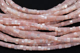 Peach Mother of Pearl 4mm Heishi Beads 15.5" Strand Shell Beads