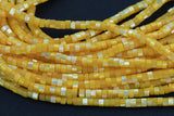 Yellow Mother of Pearl 4mm Heishi Beads 15.5" Strand Shell Beads