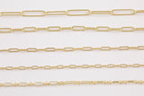 14k Gold Plated Paperclip Chains - Tarnish Resistant Popular Paperclip sizes and figaro chain - Sold by the yard