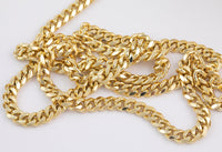 14k Gold Plated Large Cuban Curb Chain - Tarnish Resistant - Sold by the yard 8mm