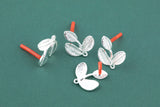 4pcs Sterling Silver Plated Earring Findings Leaf Leaves Flower 20x23mm