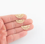 Brass earrings-Earring copper accessories-Earring pendant-Brass earring charms-Earring connector-Brass jewelry-Fan shape earrings R0002