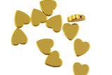 8pc 18K Gold Heart Bead- 8 pieces per Order- 8mm