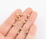 Earring findings ball stud earring finding 4mm ball earring hook gold plated