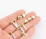 Earring findings flower clover 4 leaf clover stud earring finding round 8mm ball earring hook 9mm 10mm gold plated