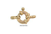 14Kt Solid Gold Sailor Clasp- 10mm x 2.5mm Spring Ring with Figure 8 Ring- USA made