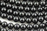 Natural Black Obsidian Smooth Beads 4mm 6mm 8mm 10mm AAA High Quality 15.5" Strand Gemstone Beads