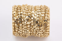 14k Gold PVD Ion Plated Coin Sequin Chain Chains 4mm 6mm - Tarnish Resistant - Sold by the yard