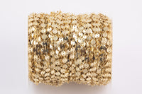 14k Gold PVD Ion Plated Coin Sequin Chain Chains 4mm 6mm - Tarnish Resistant - Sold by the yard