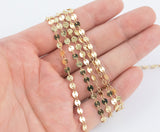 14k Gold PVD Ion Plated Coin Sequin Chain Chains 4mm 6mm - Tarnish Resistant - Sold by the yard